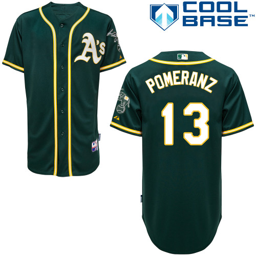 Drew Pomeranz #13 MLB Jersey-Oakland Athletics Men's Authentic Alternate Green Cool Base Baseball Jersey
